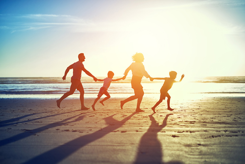 Family Celebrating on the Beach